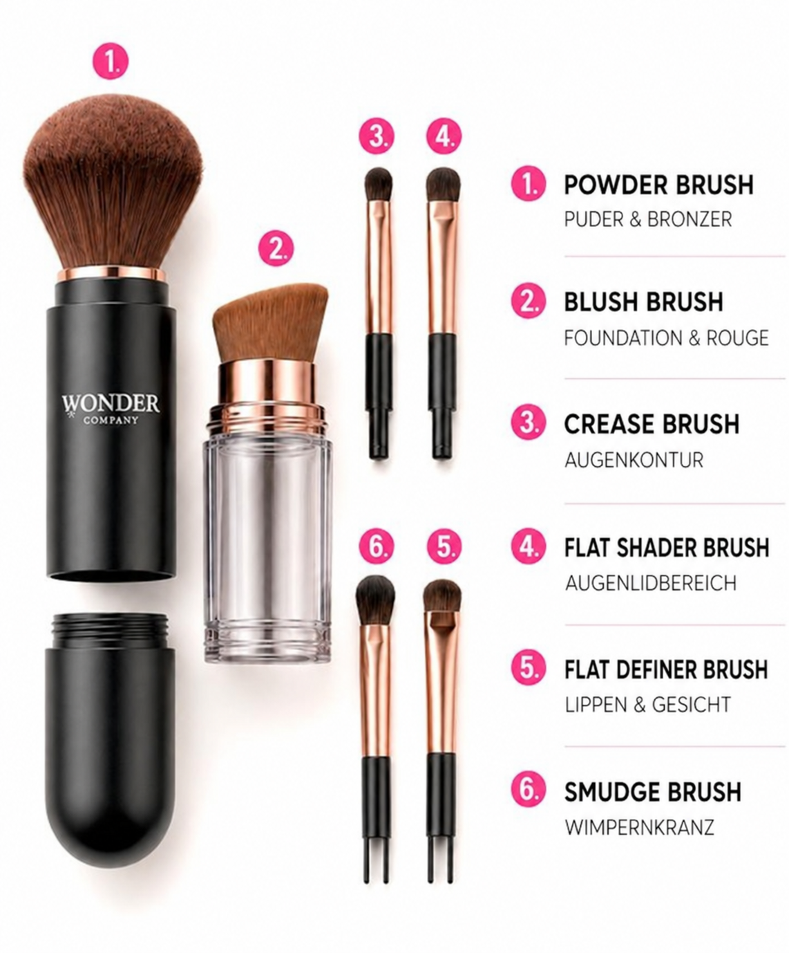 Multi Brush – 6-in-1-Make-up-Pinsel – Bild 2